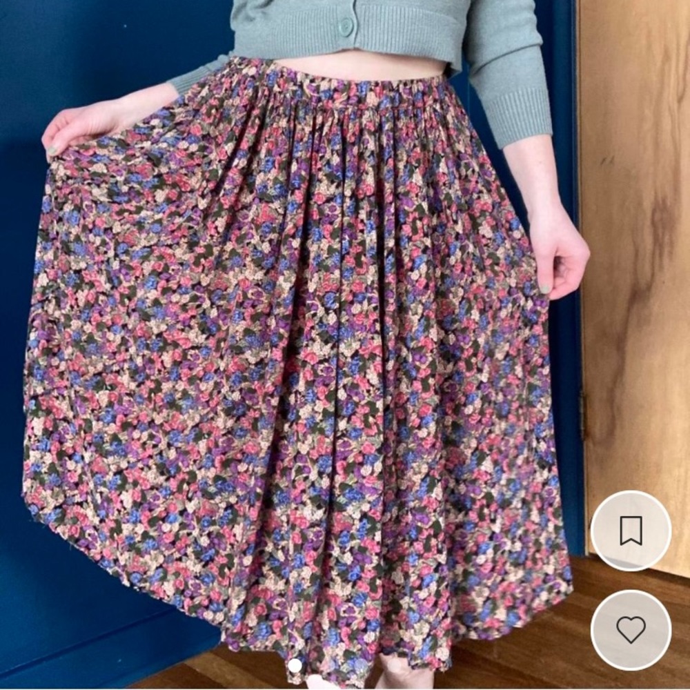 Vintage 90s Cottagecore Floral Bohemian Skirt